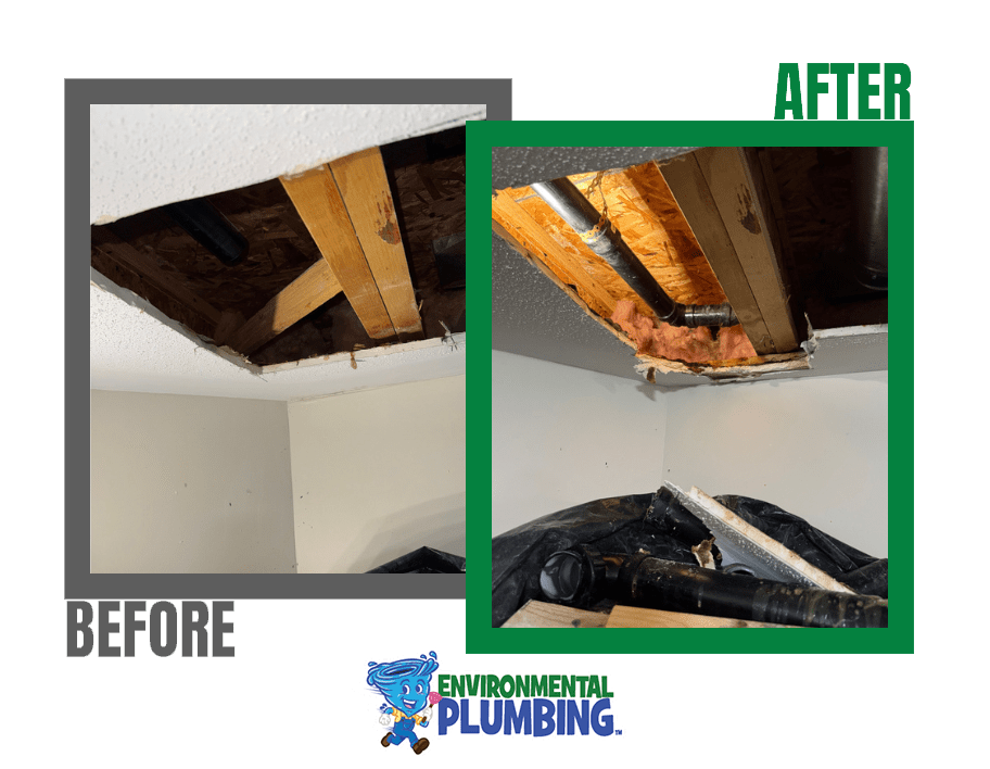 Ceiling drain pipe repair completed in Bruce Farm, Nepean