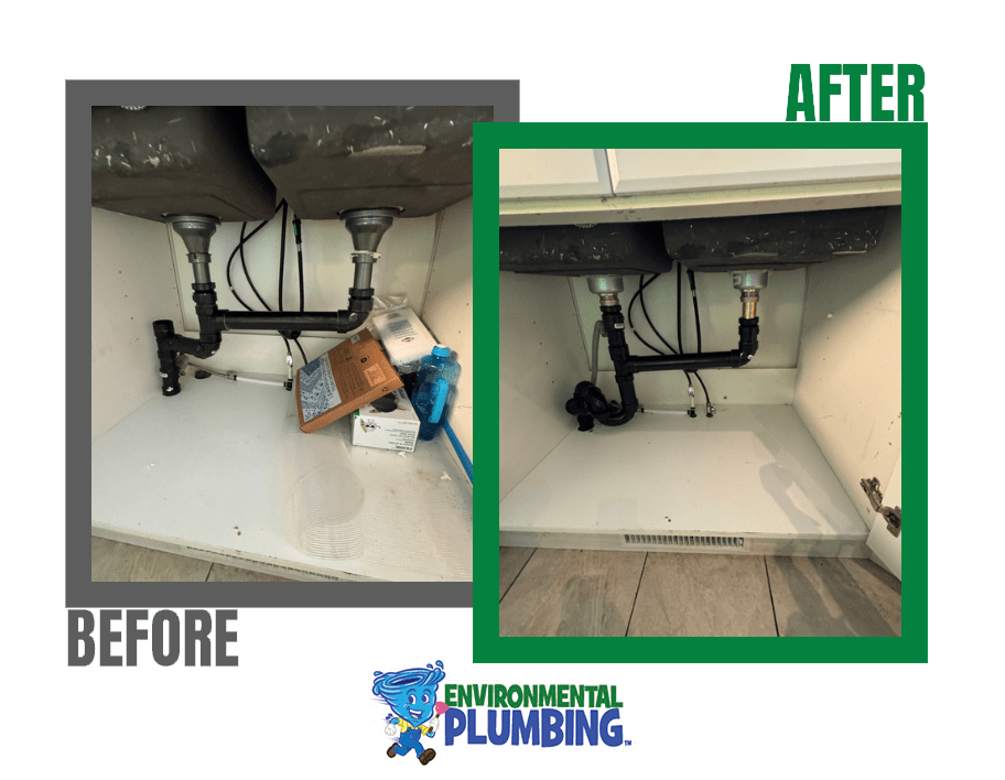 Double kitchen sink drain repair completed in Redwood, Nepean