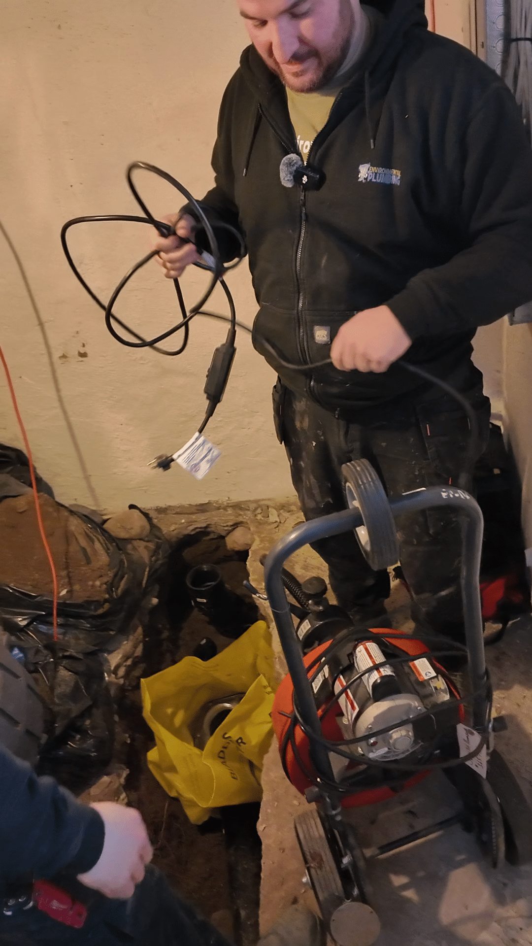Environmental Plumbing plumber with drain camera equipment in Barrhaven