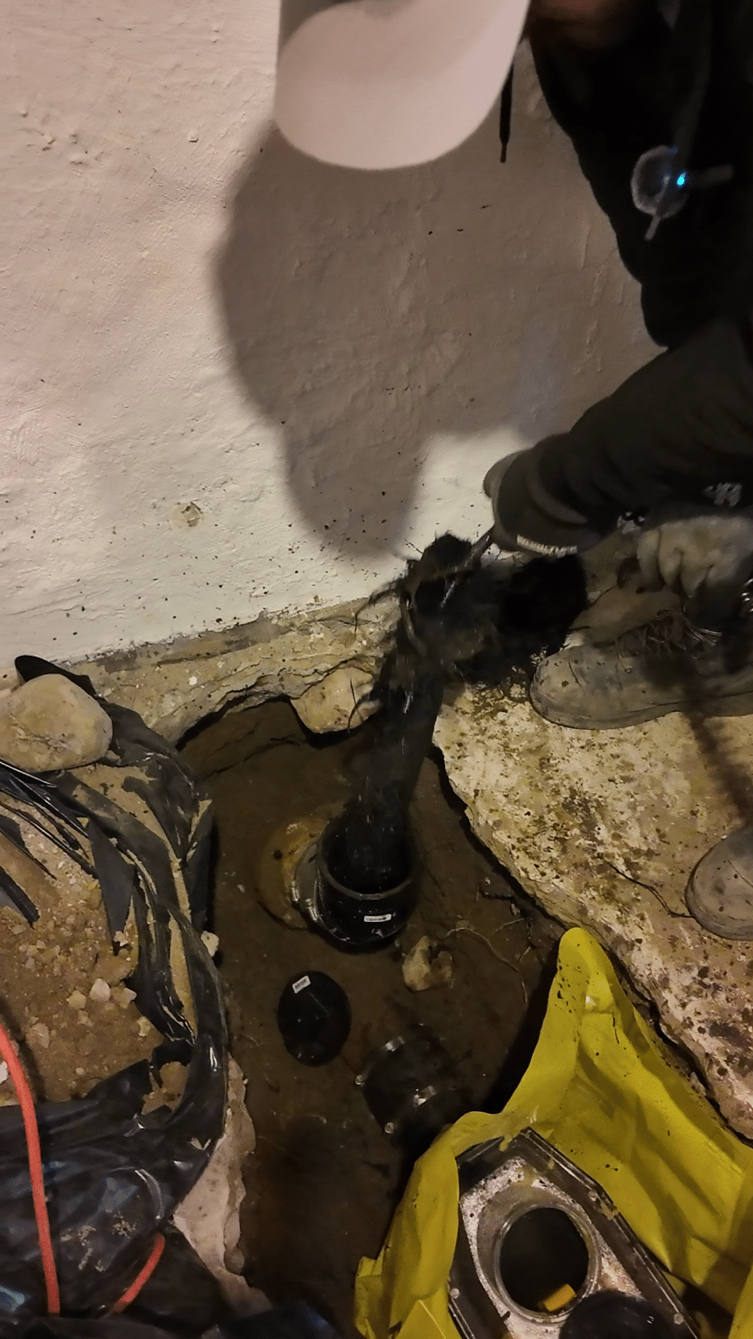 Environmental Plumbing plumber performing main drain cleaning in Barrhaven